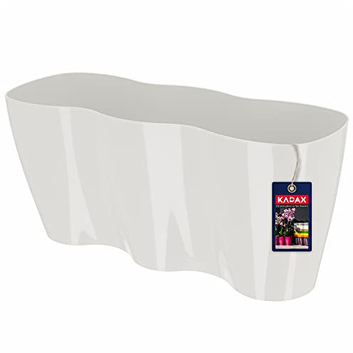 KADAX Grand Pot de Fleurs en Polypropylène pour Orchidées, Cache-Pot Élégant et Robuste pour Décoration Intérieure et Extérieure (35 x 16 cm, Blanc)