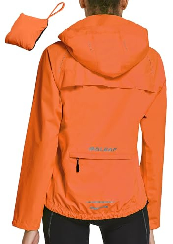 baleaf Cycliste Coupe Vent Femme, Vélo Jacket De Pluie Imperméable Randonnée Les Quatre Saisons Bike Coupe Extérieure Légère Résistante Orange S