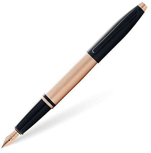 Cross Calais Füllfederhalter (M-Feder, inkl. Schwarze Tintenpatrone und Premium Geschenkbox) Roségold