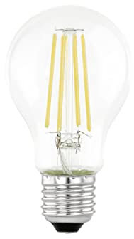 EGLO E27 LED Lampe Tag & Nacht, Glühbirne mit Sensor, Vintage-Leuchtmittel mit Bewegungsmelder und Nachtlicht, 7 Watt (entspricht 60 Watt), 806 Lumen, warmweißes Licht, 3000 K, A60 Glühlampe, Ø 6 cm