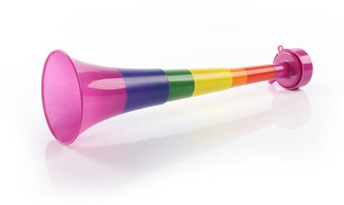 Rainbow Pride Vuvuzela - Noisemaker lungo 27 cm in colori arcobaleno - Accessorio perfetto per Pride Month, Pride Marches e Pride Events