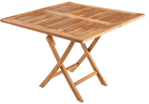 riess-ambiente.de Massiver Gartenbeistelltisch Empire Teak 100cm Natur Teakholz klappbar