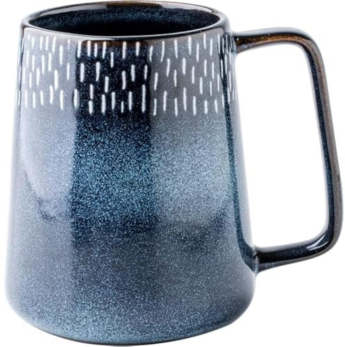 WOQIJENCV Tasse à café en céramique de grande capacité, 700 ml avec poignée - Tasse extra large pour cappuccino, thé, latte ou chocolat chaud - Pour le bureau et la maison (Bleu3)