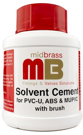 Kudos-Trading - PVC Cement Midbrass 250ml– Industrial Strength Fast-Acting, Waterproof Seal Contact Cement Ideal for Plumbing, Irrigation, and Pool & Spa Projects Versatile, Easy to Use.