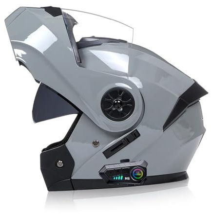 ZHTBATE Bluetooth Casco Moto Abatible Casco De Moto Modular Visera Doble Integrado con Un Micrófono Incorporado, ECE Homologado Protección Motociclet Modular De Cascos Integrale