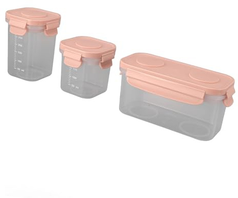 Scatola per Alimenti per Bambini con Bilancia Rimovibile Contenitore per Alimenti Impilabili per Microonde Contenitori per Alimenti per Bambini, Barattolo per Alimenti per Puree