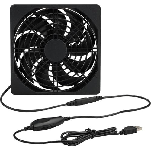 USB-PC-fläkt, kraftfull extern kylfläkt, USB-driven fläkt, multifunktionell bärbar kylare, perfekt för datorer och hushållsapparater, 12 x 12 x 2,5 cm/4,72 x 4,72 x 0,98 tum