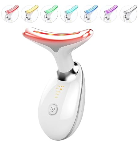Face Massager, 7 Colors 3 Modes Face Sculptor Device For Face & Neck, 45±5°C Ems Massage Face Toning Firming Machine, For Skintightening & Neck Lifting (White)