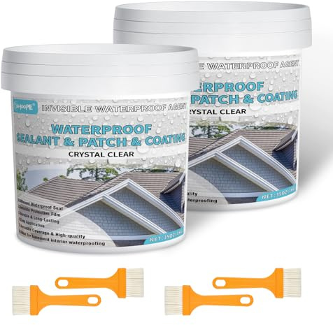 SIHOOPE Sellador Impermeable Transparente - Impermeabilizante para Paredes, Techos y Suelos, Resistente al Agua y Grietas, Interior y Exterior (2KG)