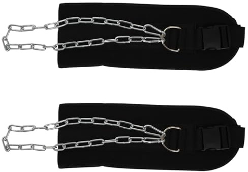 Xnuiasqe 2 cinturones de inmersión con cadena, cinturón de gimnasio con hebilla para levantamiento de pesas, entrenamiento, accesorios de gimnasio