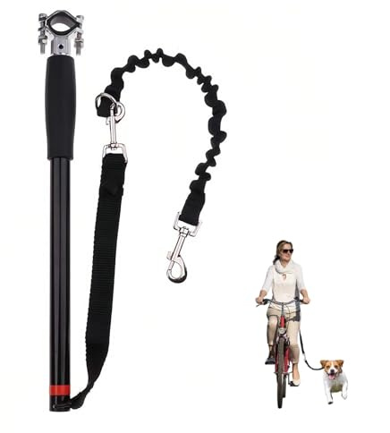 Pet Dog Bicycle Leash,Laisse Chien Velo,Vélo pour Chien Mains Libres pour L'entraînement,Le Jogging,Le Cyclisme et l'extérieur,Installation Facile,Conception de Bande Elastique