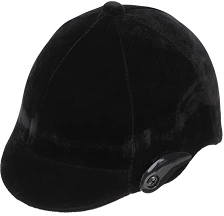 UPKOCH Casco da Equitazione per Ragazzi Nero in Polipropilene Protezione Sicurezza, Imbottitura Rimovibile, Fori di Ventilazione e Cinturino Regolabile per Sport Equestre e Scooter