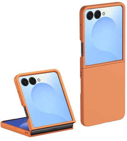Topme Coque de téléphone Hard Skin pour Samsung Galaxy Z Flip 7 / Samsung Galaxy Z Flip7 2025 6.85, Manchon de Protection Antichoc en Polycarbonate - Orange
