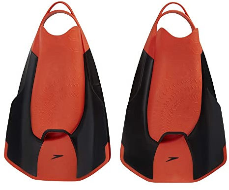 Speedo Unisex Adulto Fastskin Kickfin Pinne, Nero/Siren Rosso, 3-4