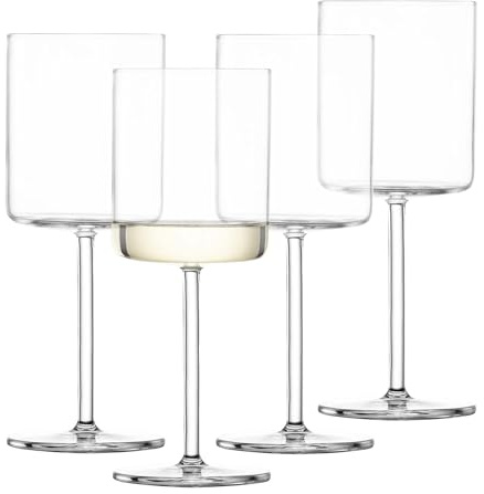 SCHOTT ZWIESEL Modo White Wine Glass (Set of 4), Straight-Lined Wine Glasses for White Wine, Dishwasher-Safe Tritan Crystal Glasses, Made in Germany (13.5 Ounce)