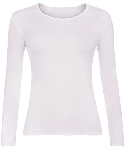 Candid Styles Childrens Kids Unisex Boys Girls Long Sleeve Plain T-Shirt Top Tee School PE, Age 9-10, White