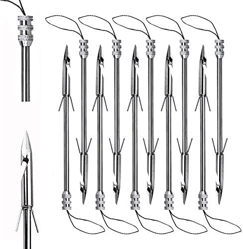 Obert OUBOTER 10 stück Edelstahl Angeln Darts,Edelstahl Pfeilspitze Angeln Pfeil,Steinschleuder Profi für Jagd Schießen Fische Angeln Jagdspitzen Jagd