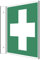 Fahnenschild Erste Hilfe Kreuz Kunststoffplatte 15x15cm nachleuchtend