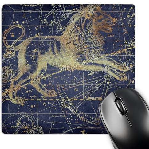 3dRose Vintage Star Map. Zodiac Constellation of Leo or Lion - Mouse Pads (mp_353944_1)