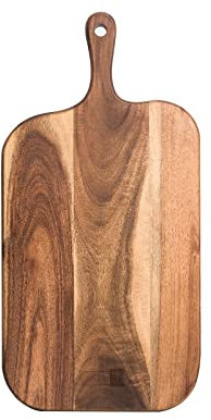 JF JAMES.F Serving Board, 15x7.5x0.6 Inch Acacia Wood Cutting Board with Handle Wooden Cheese Board Charcuterie Boards Wood Board for Food Bread Fruit