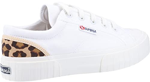 Superga 2630 Stripe PAD Leopard Damen Sneaker Weiß/Leopard, Weiß/Leopardenmuster, 39 EU