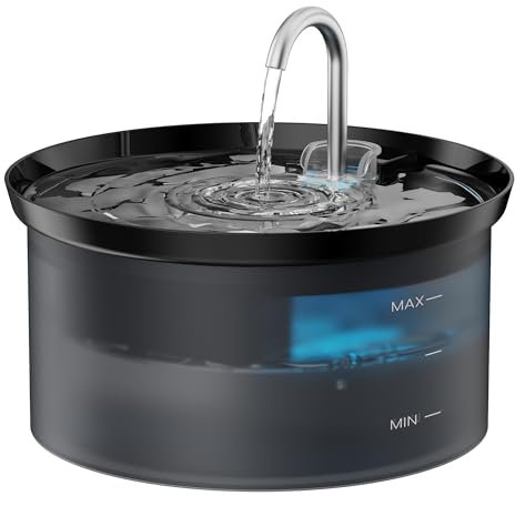 BMDSAE Katzenbrunnen: Trinkbrunnen für Katze Haustierbrunnen Hund Wasserspender Aktivkohlefilter Katzennapf 2,5L Kapazität Wasserhahndesign Anti -Sputtern Anzug für alle Arten von Katz Trinkbrunnen