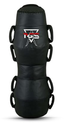 PGS Brottningsdummy med handtag, MMA golvboxningsväska, mark- och pundträning kastande strävan BJJ MMA stansningsdummy starkt vinylmaterial för professionell träning – OFYLLD (svart, 120 cm)