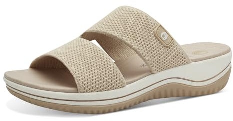 Jana Coshy Damen Hallux Pantolette mit Flexibler Sohle Elastisch, Beige (Sand), 41 EU
