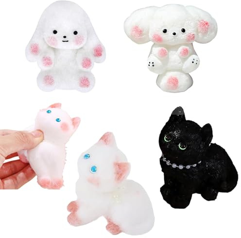 4 PCS Taba Squishy, Taba Squishy Cat, Cute Squishies, Taba Squishy Dog, Cat Paw Squishy, Mochi Squishy Toys, Fufu Squishy Stress Toy, Gifts for Cat Loversfor, for Reduce Stress, Anxiety and Relaxation