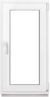 Framex Finestra in Plastica Bianca Larghezza x Altezza 50 x 100 cm (500 x 1000 mm) Triplo Vetri (32 mm), Anta-Ribalta, Girevole DIN Destra – Premium