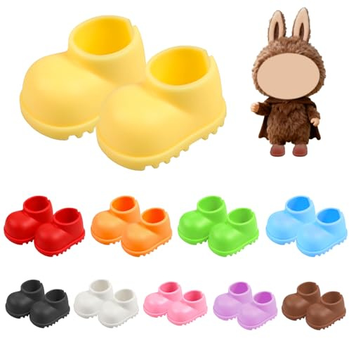 LLMSIX 10 Pairs Mini Shoes for Doll, Plastic Baby Doll Shoes, Cute Doll Shoe Accessories for 17cm Dolls Clothing Accessory