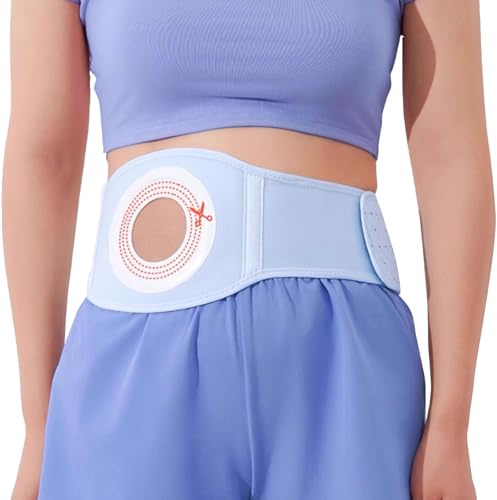 Stomiband, Medicinskt Stomiband, Stomibandage för Buk (Anpassningsbart Hål 6/7/8/9 cm) för Stomipatienter för att Förhindra Parastomalt Bråck(L)