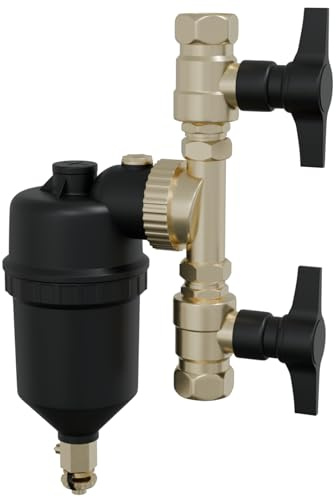 HAGO24 | Schlammabscheider | Magnetabscheider | Heizkreislauf | Heizungsfilter | Feinfilter | Kunststoffgehäuse | Ablassventil | Entlüftungsventil | 1 Zoll | 3/4 Zoll