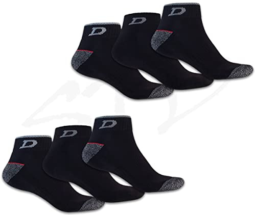 Dickies WORK SNEAKERS - 6 pares de calcetines para zapatillas de trabajo, tallas 39-50, 6 Pares Negro, 39-42