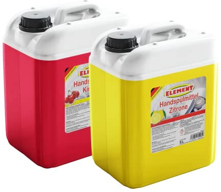 Liquide vaisselle concentré détergent à vaisselle - Citro et cerise - 2 x 5 l - Nettoyant vaisselle - Bidon