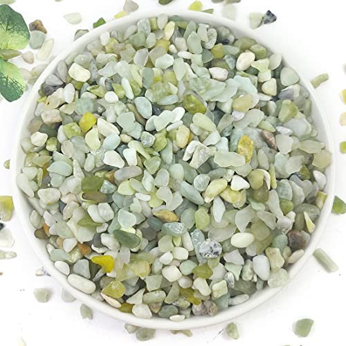 YISZM 2 pund suckulenta och kaktusstenar, 1/5 tum jade naturliga dekorativa polerade stenar, flodstenar för inomhusväxter, vaser, planterare och trädgårdsskötsel utomhus