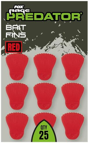 Fox Rage Predator Bait Fins Red - 25 Kunstflossen zum Deadbaiten, Flossen zum Fixieren vom Haken im Köderfisch