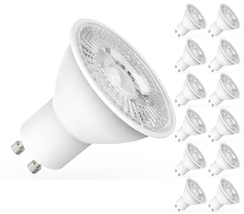 Lampadine LED GU10, 5W equivalente a 50W, 4000K bianco neutro, 450 lumen, lunga durata, basso consumo, non dimmerabile, 12 pz.