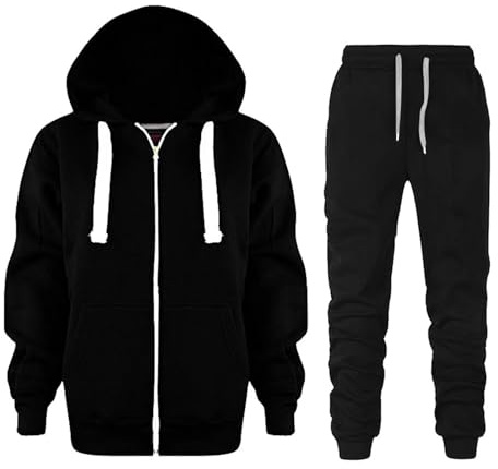 Generisch Tuta per bambini e ragazze, set di abbigliamento autunnale, pantaloni sportivi casual con pantaloni a zampa, set a maniche lunghe, per compleanni, feste, adolescenti, 4-12 anni, Tuta B1 nera