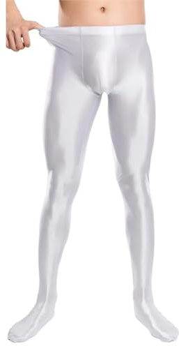 Uomo collant lucidi, collant alti per yoga sport vita alta con controllo addominale, calze elastiche con effetto metallizzato per le discoteche degli anni '80, leggings aderenti abiti danza night club