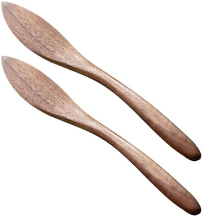 BESPORTBLE 2pièces Spatule à Beurre Et Confiture Spatule Bois Naturelle Petit Racloir Portable Pour Beurre Gâteaux Gelée Miel Fromage Et Chocolat Accessoire De Cuisine