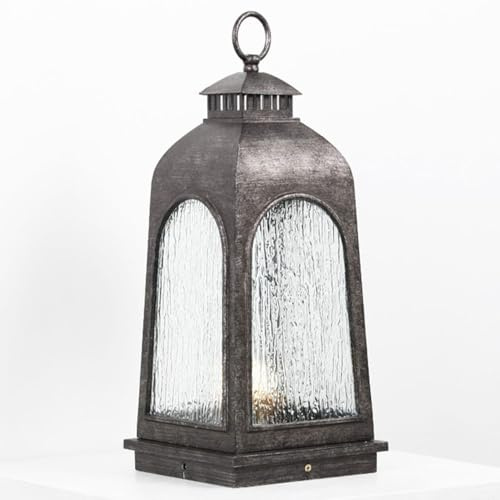 CWVYKNP Moderne Luci A Colonna In Grigio Lampione Da Giardino In Stile Fattoria, Lanterna Da Esterno In Alluminio Pressofuso Per Esterni Lampada A Colonna Per Esterni Per Recinzioni, Ponti