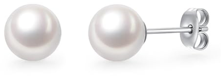STJARNA Austrian Crystal Pearl F136 Titanium Earrings 6mm Pearl for Women