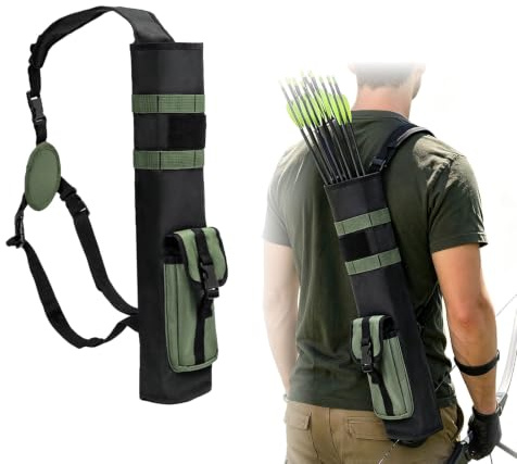 Jinfanshurich Carcaj trasero para flechas, accesorios de tiro con arco, carcaj ajustable, ligero, gran capacidad, accesorios para arco, para adultos, arco compuesto, entrenamiento al aire libre, caza