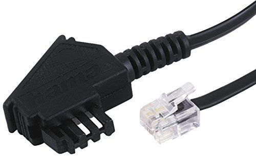Hama Telefonkabel (TAE-F-Stecker - Modular-Stecker 6p4c) 6 m, schwarz