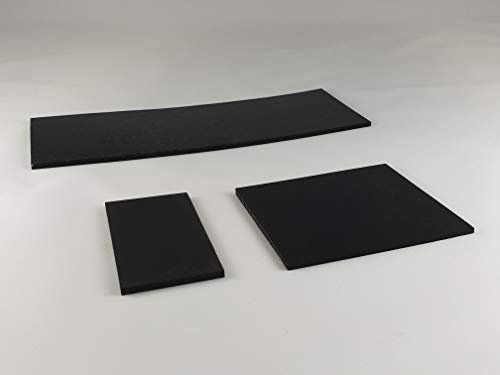 Lot de 3 tapis en caoutchouc 200 x 200 mm / 3 mm d'épaisseur Tapis anti-vibrations pour machine à laver/mixeur haute performance