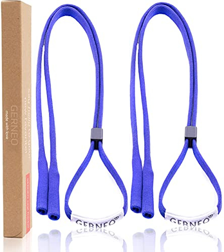 GERNEO® – Originale – affidabile fascia per occhiali sportivi in tessuto – impermeabile & tenuta stabile per occhiali sportivi, occhiali da sole e occhiali da lettura blu reale (2x)