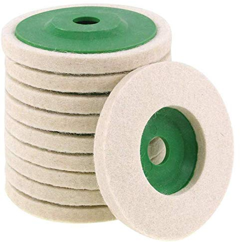 CviAn Wool Buffing Wheels Set, 10pcs Wear-Resistant Angle Grinder Wheels, 4 Diameter, Fine Polishing/Waxing for Glass, Metal, Car, Wood, Marble, Stainless Steel Crafts