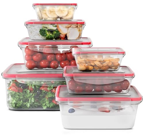 Classbach® Frischhaltedosen mit Deckel | 7er Set | 100% dicht | Meal Prep Boxen | für Mikrowelle Spülmaschine Gefrierfach geeignet | Lunchbox | Dosen Meal Prep stapelbar | Gefrierdosen | C-FHD 4008 K