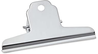 MAUL MAULbasic, Clip de papel de metal vintage con clip de bloqueo ancho de 12 cm y ancho de sujeción de 3 cm para hogar, cocina y oficina, adecuado para proyectos de bricolaje, color plateado